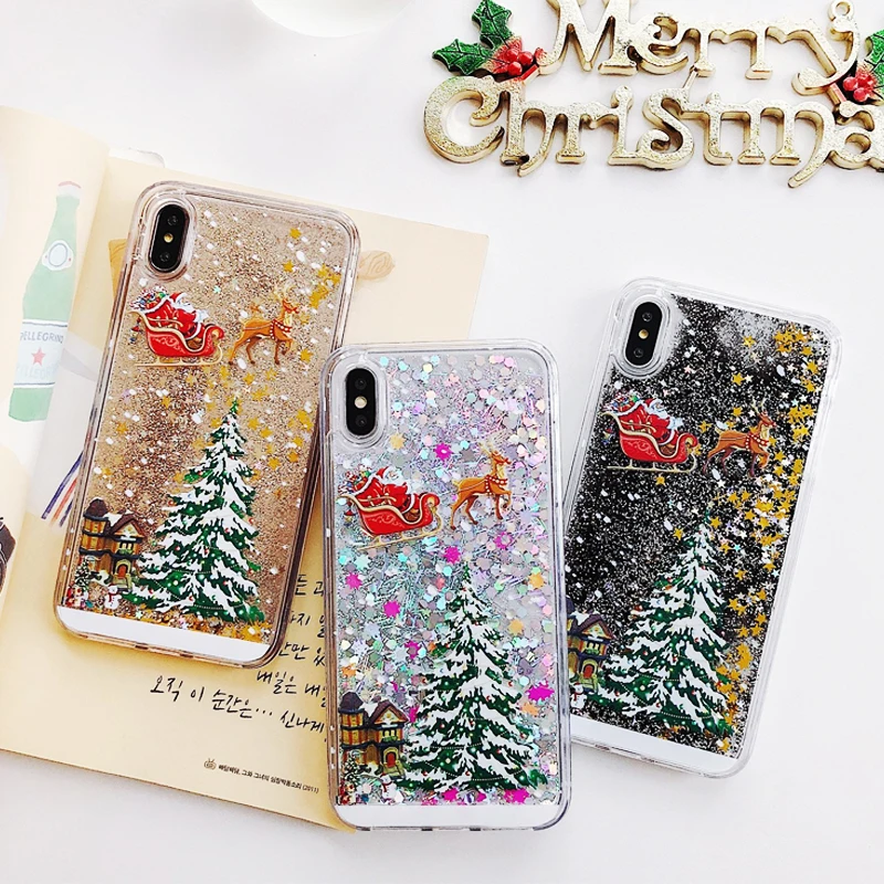 Christmas Tree Liquid case for iPhone X 6 6S 7 8 Plus XS MAX XR Glitter Sequin Silicone PC Full Cover Santa Claus Snowman coque
Christmas Tree Liquid case for iPhone X 6 6S 7 8 Plus XS MAX XR Glitter Sequin Silicone PC Full Cover Santa Claus Snowman coque