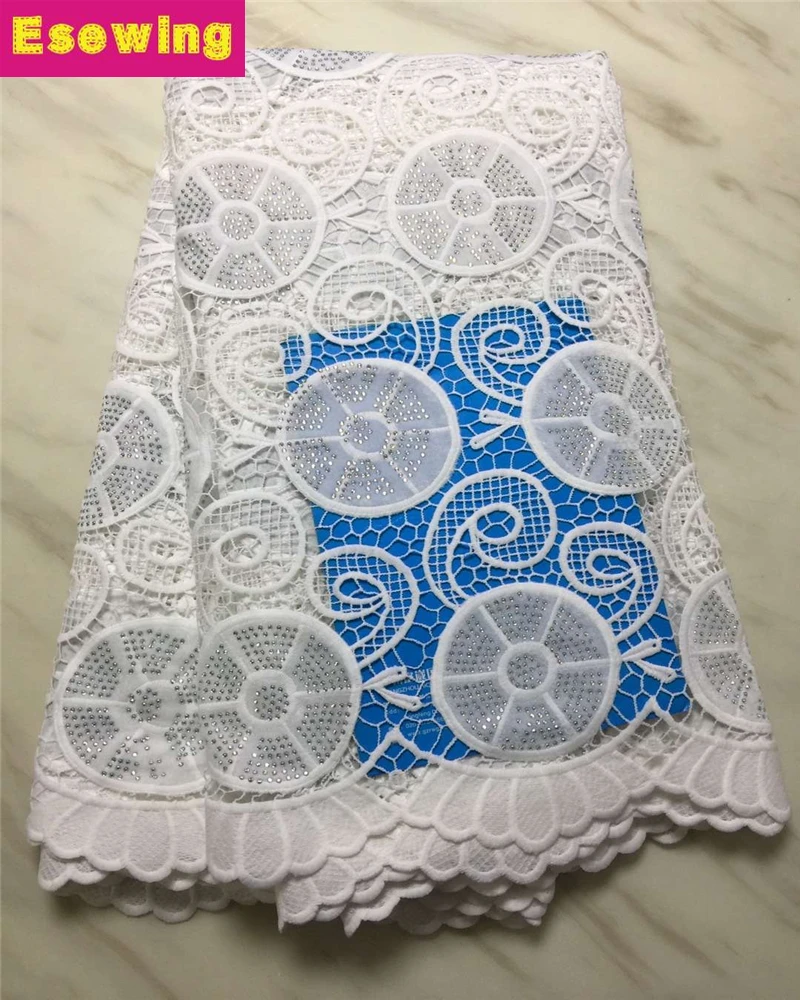2019 New African Pure White Lace Fabric 5 yardS High Quality Cord Lace Water Soluble Nigerian Lace Fabric With Stones For Dress
2019 New African Pure White Lace Fabric 5 yardS High Quality Cord Lace Water Soluble Nigerian Lace Fabric With Stones For Dress
