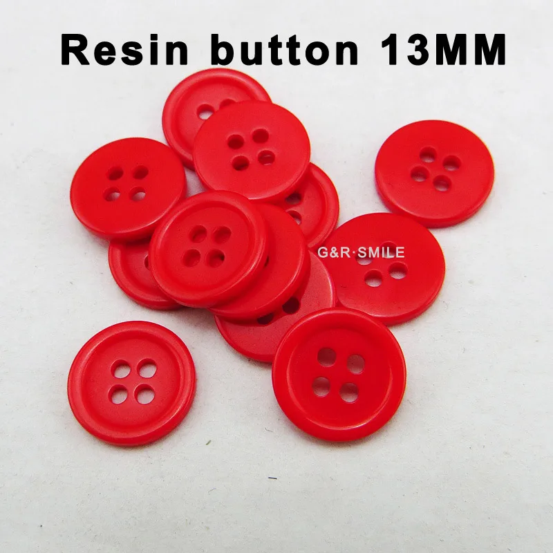 Blue//Red Resin Round Buttons 13mm Sew On 4 Holes BULK 4 Packs x 5 Pcs Sewing DIY