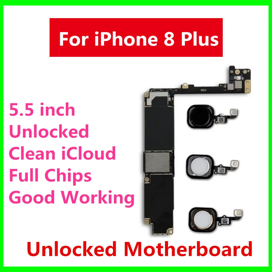 64GB 256GB For iPhone 8 Plus Motherboard For 8 Plus 8P Logic Board With / Without Touch ID Unlocked Mainboard With IOS Full Chip
64GB 256GB For iPhone 8 Plus Motherboard For 8 Plus 8P Logic Board With / Without Touch ID Unlocked Mainboard With IOS Full Chip