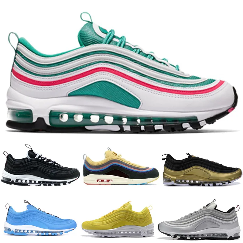 

2019 Men Running Shoes Balck Metallic Gold South Beach PRM Yellow Triple White 97s Designer Sports Sneakers