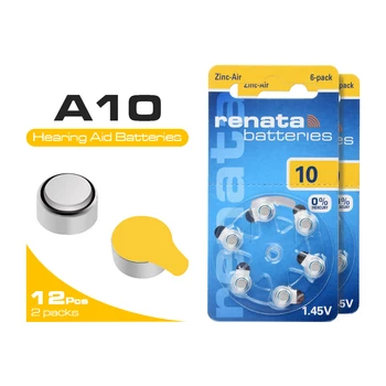 

12Pcs 1.45v A10 ZA10 PR70 10AE P10 Battery For Hearing Aid batteries 10 p10 PR70 Zinc Air Button Cell Battery for Hearing Aids