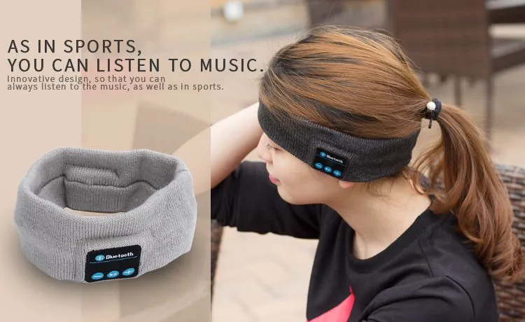 20PCS/Lot Wireless Bluetooth Music Headband V3.0 Magic Hat Knitted Sports Anti-sweat Headphones Earphones Wireless Mic Free DHL