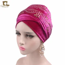 Women Luxury Gold Diamond Nigerian Velvet Turban Long Headscarf Elegant Ladies Headwraps Muslim Hijab Wrap Hair Turbante
Women Luxury Gold Diamond Nigerian Velvet Turban Long Headscarf Elegant Ladies Headwraps Muslim Hijab Wrap Hair Turbante