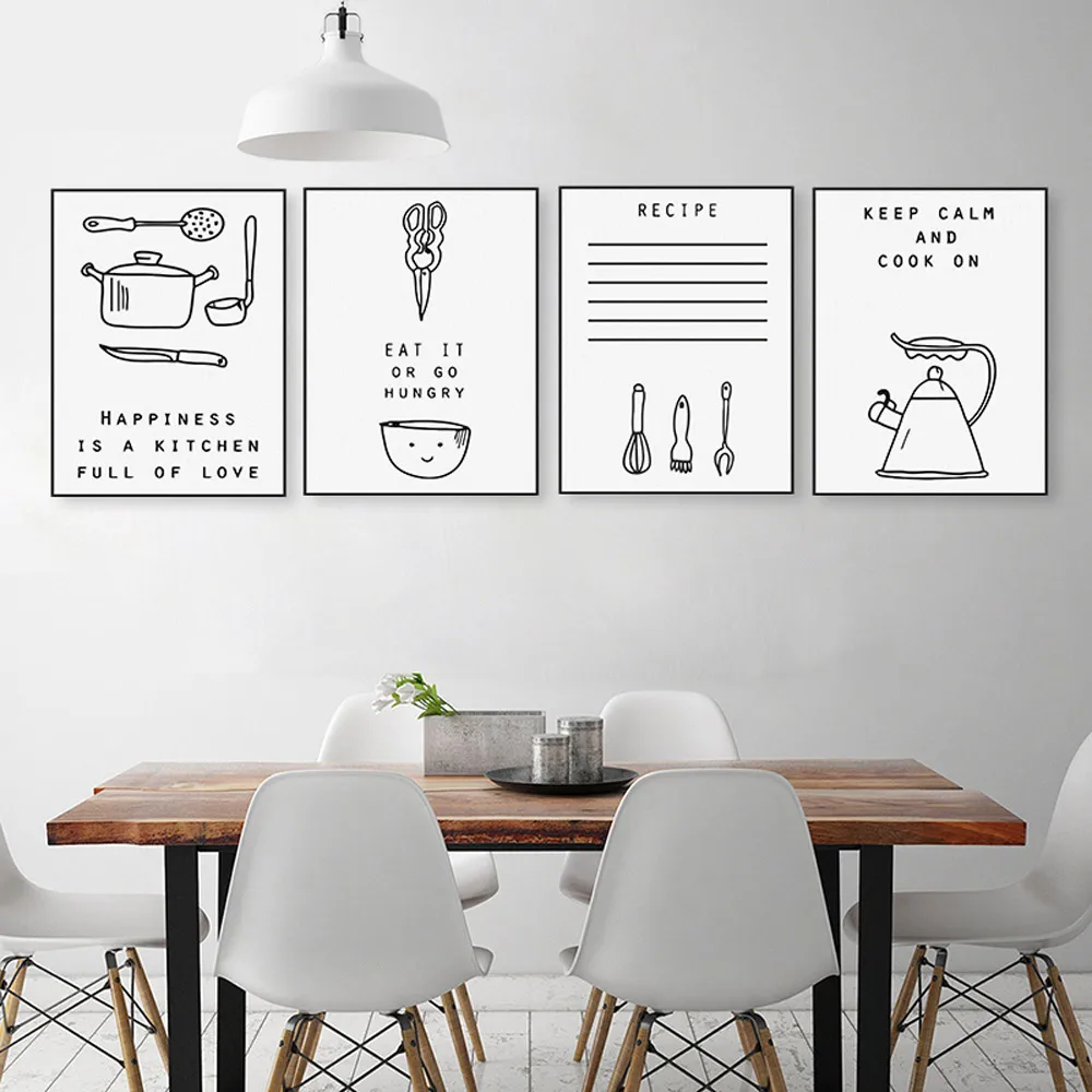 Black and White Food Quotes Posters Prints Nordic Style Minimalist Kitchen Home Decor Big Wall Pictures Canvas Painting No Frame
Black and White Food Quotes Posters Prints Nordic Style Minimalist Kitchen Home Decor Big Wall Pictures Canvas Painting No Frame