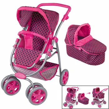 Big Wheel Baby Stroller Toy Girl Children Pretend Play Toys Furniture Stroller Baby Doll Stroller Adjustable Thickening Putter