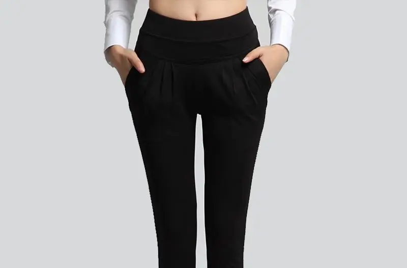 Women's Summer  Trouser Fashion Full Length Pocket Plus size 3XL Loose Casual Harem Pants Classic Style Big Sales  DF181