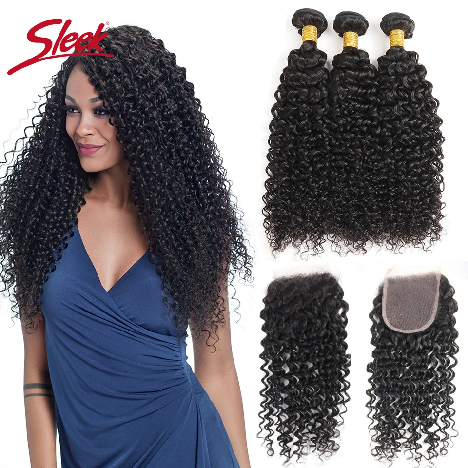 Sleek Remy Kinky Curly Human Hair 3 Bundles With Closure Natural Mongolian Human Hair Extensions Bundles With 4X4 Lace Closure
Sleek Remy Kinky Curly Human Hair 3 Bundles With Closure Natural Mongolian Human Hair Extensions Bundles With 4X4 Lace Closure
