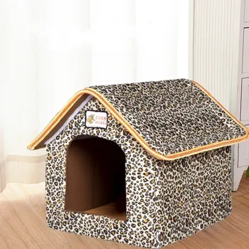 Pet House Foldable Dog House Bed Leopard Dog Puppy Sofa Mat Soft Dog Bed 
Pet House Foldable Dog House Bed Leopard Dog Puppy Sofa Mat Soft Dog Bed