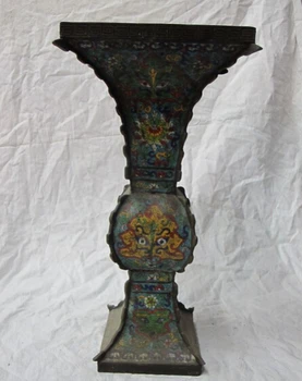 Collectible bronze S2215 17.5" Chinese signed qianlong old Bronze Copper Cloisonne dragon fang Zun statue
Collectible bronze S2215 17.5" Chinese signed qianlong old Bronze Copper Cloisonne dragon fang Zun statue