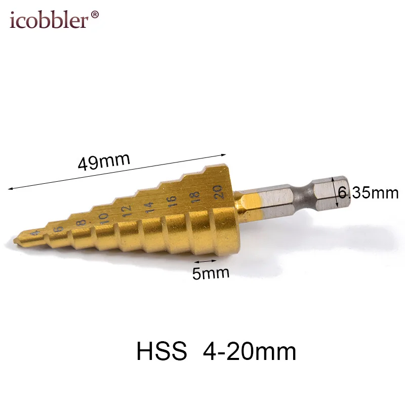 1pcs Quick-change Hex Shank Larger Titanium Coated Step Drill Bit M2 Tool Hole Cutter Tool,titanium,Drill Bits 4-20mm
1pcs Quick-change Hex Shank Larger Titanium Coated Step Drill Bit M2 Tool Hole Cutter Tool,titanium,Drill Bits 4-20mm
