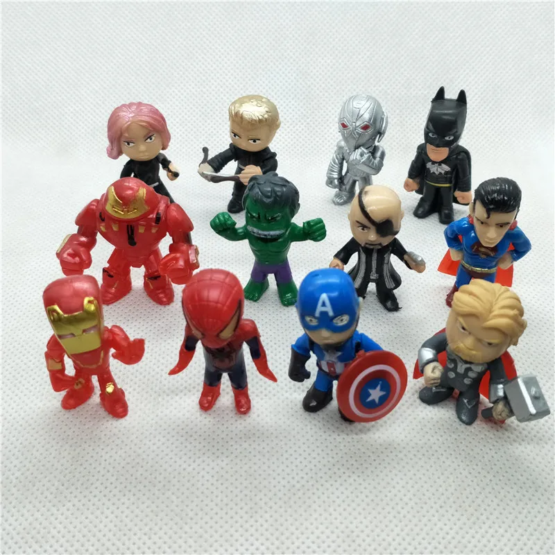 12pcs/lot PVC The Avengers Superhero Q Version Iron Man Thor Hulk Captain America Spiderman Action Figure Model Toy Doll
12pcs/lot PVC The Avengers Superhero Q Version Iron Man Thor Hulk Captain America Spiderman Action Figure Model Toy Doll