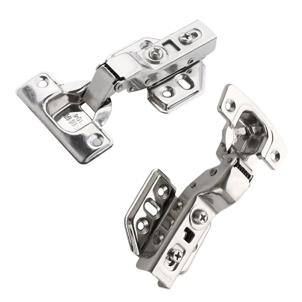 

2pcs 304 Stainless Steel 2.0 Fixed Straight Arm Hydraulic Hinge Buffer Damping Cabinet Door Detachable Aircraft Hinge