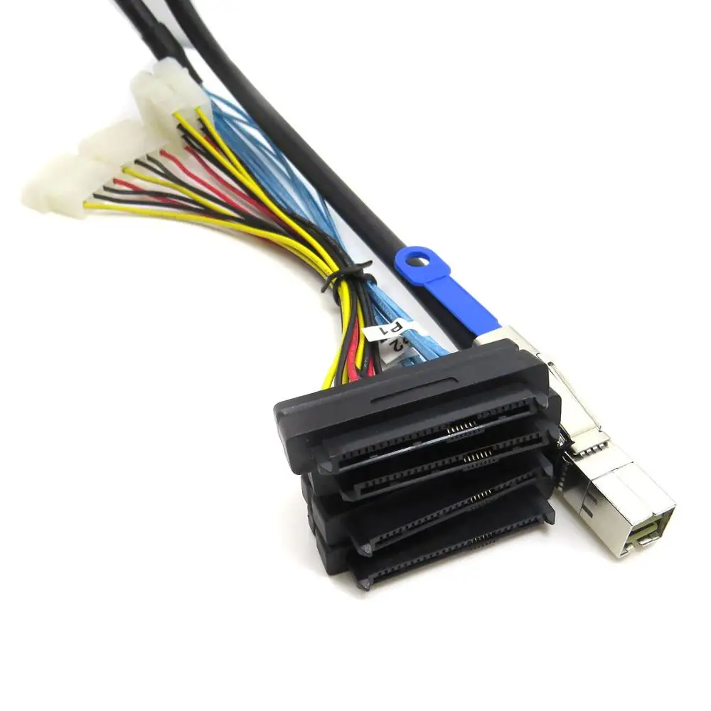 Mini SAS HD (SFF-8644) to 4xSAS 29 Pin Female(SFF-8482) With 4 Pin Power Server Data Cable
Mini SAS HD (SFF-8644) to 4xSAS 29 Pin Female(SFF-8482) With 4 Pin Power Server Data Cable