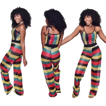 Sexy Sleeveless Spaghetti Strap Flare Jumpsuit Women Patchwork Hollow Out Striped Rompers Casual Loose Overalls
Sexy Sleeveless Spaghetti Strap Flare Jumpsuit Women Patchwork Hollow Out Striped Rompers Casual Loose Overalls