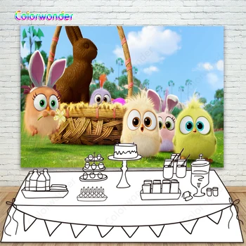 Photography Background Colorful Baby Birds with Rabbit Ears 7x5ft Wooden Rabbit with Eggs and Basket Backdrops for Easter Party
Photography Background Colorful Baby Birds with Rabbit Ears 7x5ft Wooden Rabbit with Eggs and Basket Backdrops for Easter Party