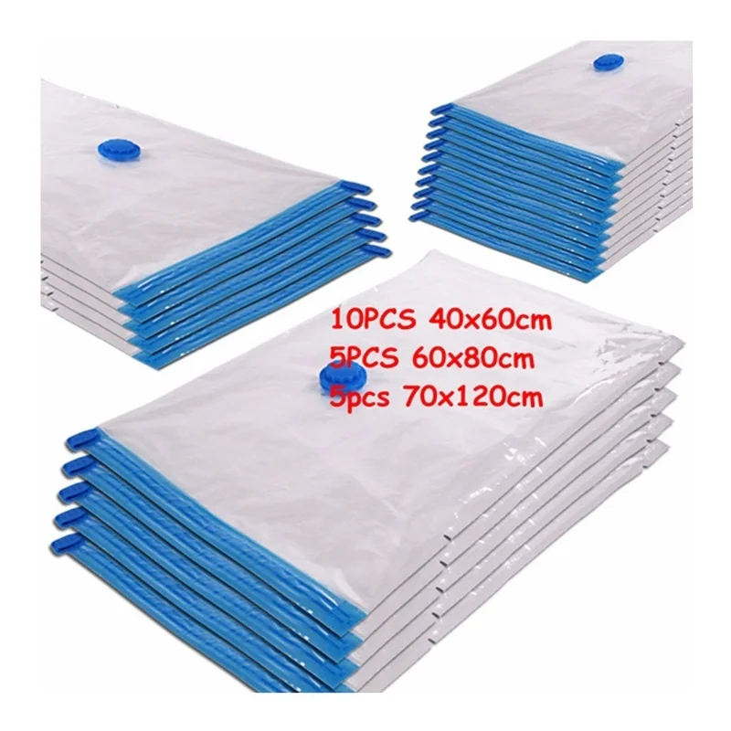 20 PCs Vacuum Bag For Clothes Storage Bag With Valve Transparent Border Foldable Compressed Organizer Space Saving Seal Packet
20 PCs Vacuum Bag For Clothes Storage Bag With Valve Transparent Border Foldable Compressed Organizer Space Saving Seal Packet