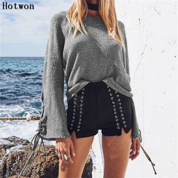 2017 Women casual loose winter sweater jumper Female sexy o-neck Tether flare sleeve autumn sweater knitted sweaters pullovers
2017 Women casual loose winter sweater jumper Female sexy o-neck Tether flare sleeve autumn sweater knitted sweaters pullovers