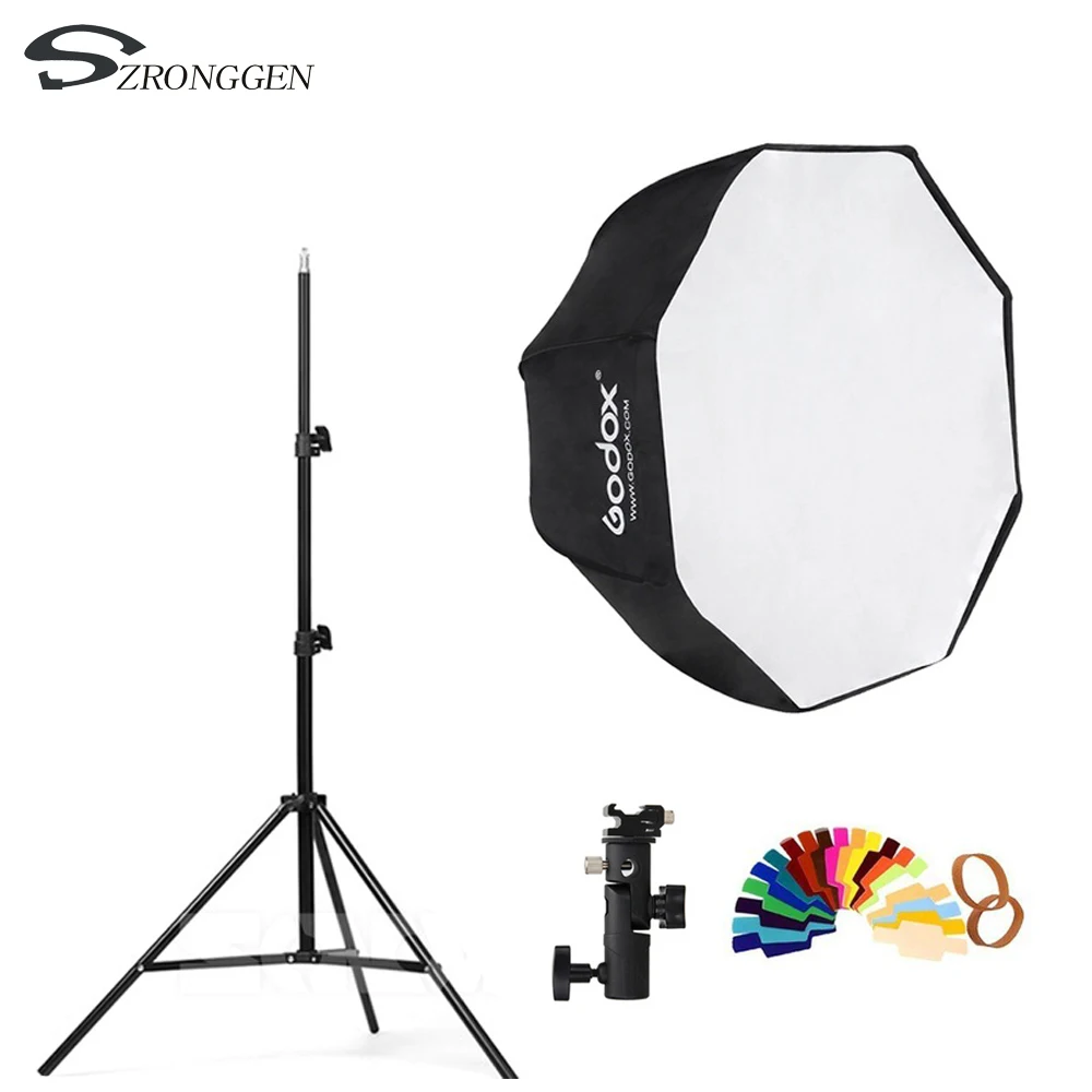 Godox 80cm octagon umbrella softbox 2m Light stand umbrella Hot shoe bracket kit for Flash Speedlite
Godox 80cm octagon umbrella softbox 2m Light stand umbrella Hot shoe bracket kit for Flash Speedlite