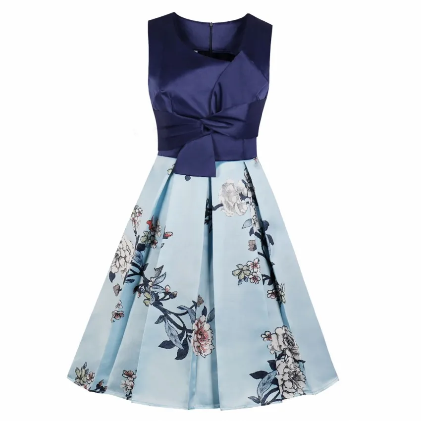 2019 Summer New Fashion Women Dress Vintage Sleeveless Sexy Flowers Print Pleated Dress Bow Elegant Office Party Dress
2019 Summer New Fashion Women Dress Vintage Sleeveless Sexy Flowers Print Pleated Dress Bow Elegant Office Party Dress
