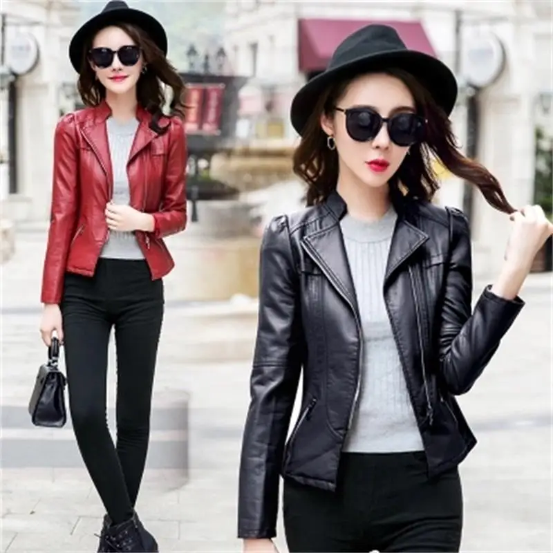 Ms. Korean fashion short paragraph pu leather coat 2019 spring new long-sleeved Slim thin machine jacket autumn influx of women
Ms. Korean fashion short paragraph pu leather coat 2019 spring new long-sleeved Slim thin machine jacket autumn influx of women