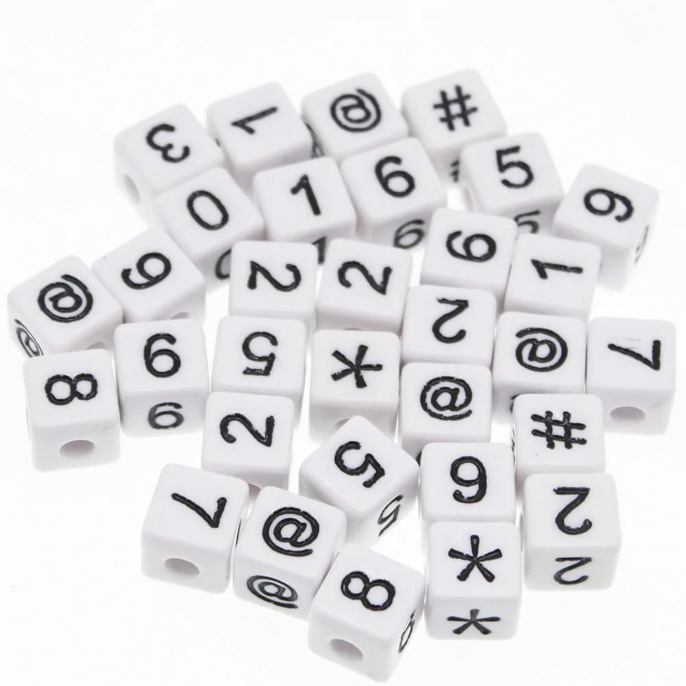 CHONGAI 50Pcs 10mm Digital Beads Random Mixed Cubic Acrylic Beads White Alphabet Beads ForJewelry Making DIY Necklace
CHONGAI 50Pcs 10mm Digital Beads Random Mixed Cubic Acrylic Beads White Alphabet Beads ForJewelry Making DIY Necklace