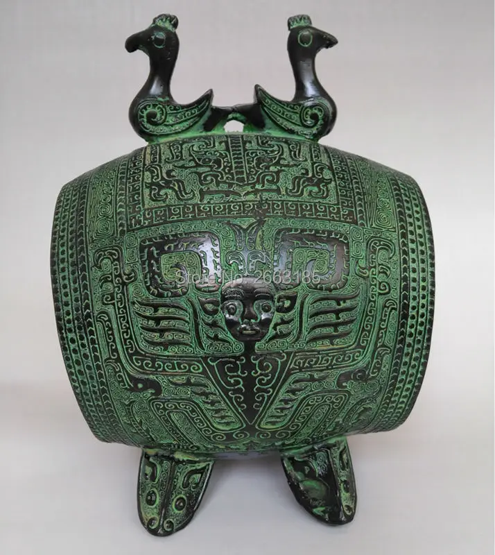 Hot Sales New Chinese Antique Bronze Double Bird Drum Statue Carven Man Face Home Decoration Beautiful Collection Craft Art
Hot Sales New Chinese Antique Bronze Double Bird Drum Statue Carven Man Face Home Decoration Beautiful Collection Craft Art