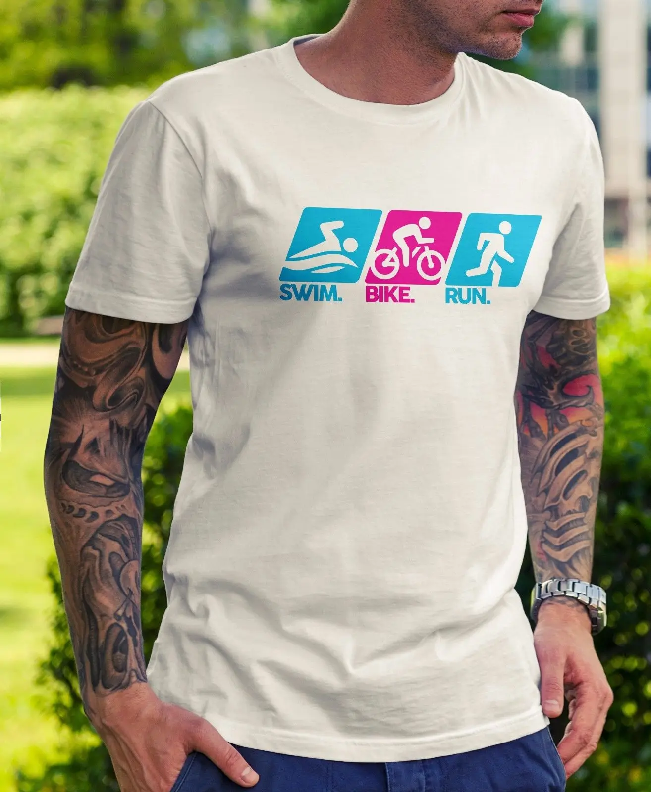 Triathlon Mens T-Shirt - Joke Novelty Sports Swim Bike Run Mens Fitness Gym Tee Cool Casual pride t shirt men Unisex New Fashion
Triathlon Mens T-Shirt - Joke Novelty Sports Swim Bike Run Mens Fitness Gym Tee Cool Casual pride t shirt men Unisex New Fashion