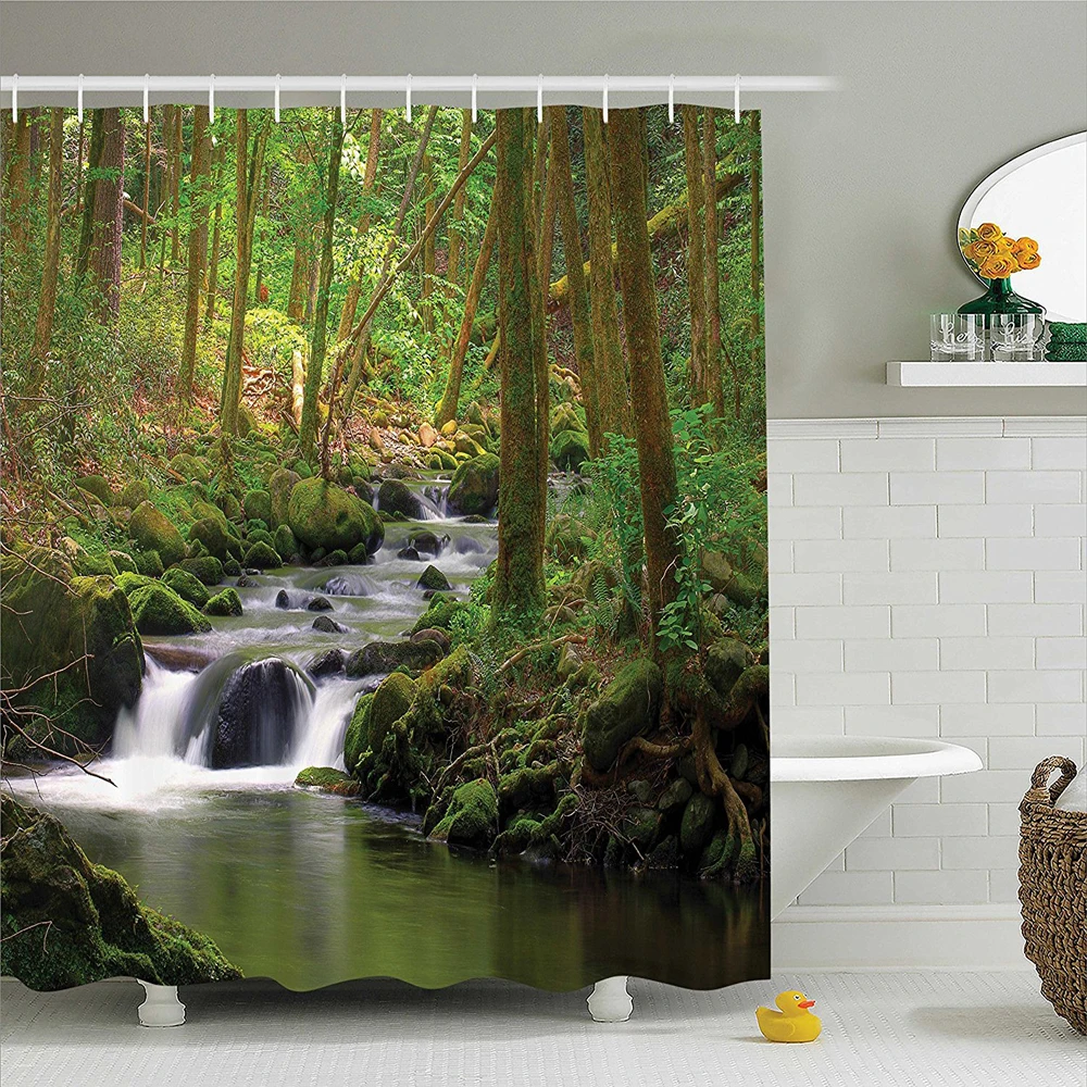 Nature Shower Curtain Waterfall and Stream Flowing in the Forest over Mossy Rocks Tree Foliage Splash Hiking
Nature Shower Curtain Waterfall and Stream Flowing in the Forest over Mossy Rocks Tree Foliage Splash Hiking