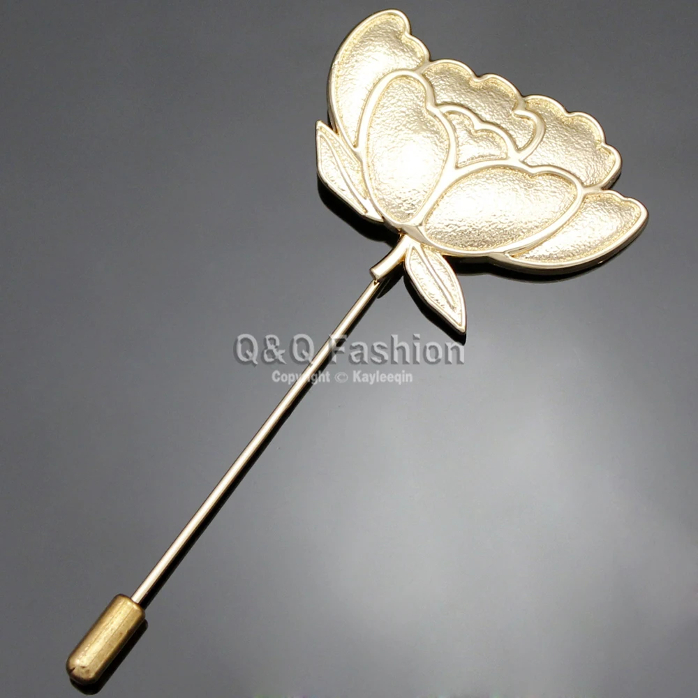 Fab Gold Lotus Rose Flower Cherokee Lapel Brooch Tie Hat Scarf Stick Pin Badge Jewelry Men Gift | Украшения и аксессуары