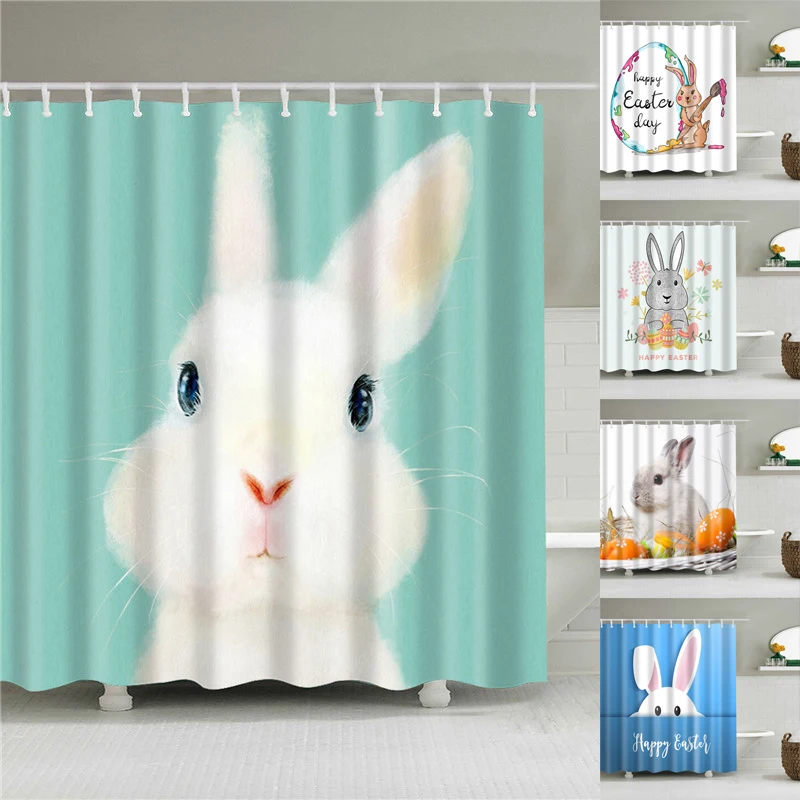high quality washable shower curtains bathroom curtain Cartoon Rabbit Print bath screen with hooks cortinas de bano para navidad
high quality washable shower curtains bathroom curtain Cartoon Rabbit Print bath screen with hooks cortinas de bano para navidad
