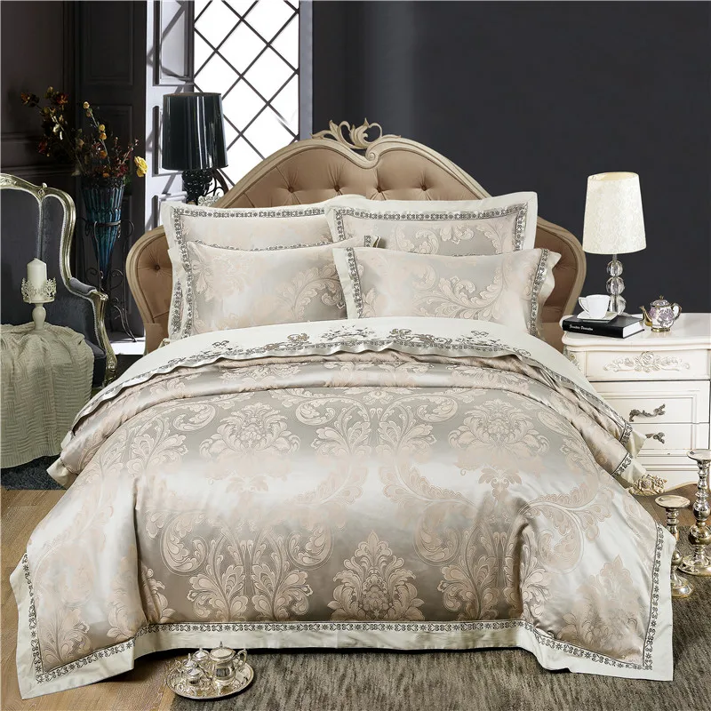 Luxury bedding set jacquard Satin Silk 100% cotton Bed set Queen King size Bed sheet set Duvet cover Bedclothes soft 40
Luxury bedding set jacquard Satin Silk 100% cotton Bed set Queen King size Bed sheet set Duvet cover Bedclothes soft 40
