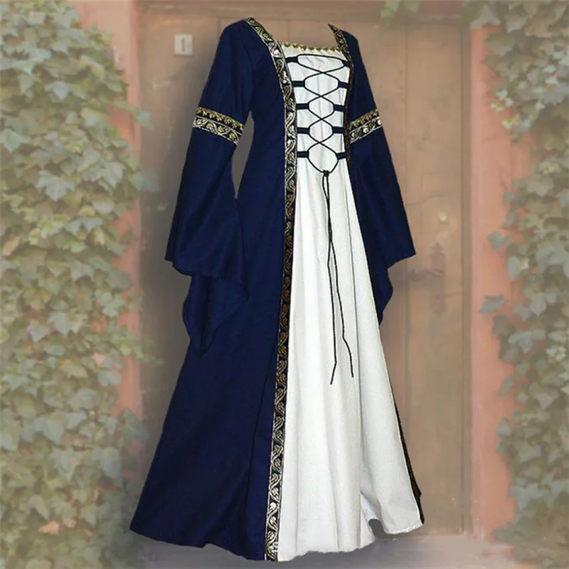 Gothic Medieval Dress Cosplay Carnival Halloween Costume for Women Retro Vestidos Court Long Robe Noble Princess Palace Party Gothic Medieval Dress Cosplay Carnival Halloween Costume for Women Retro Vestidos Court Long Robe Noble Princess Palace Party