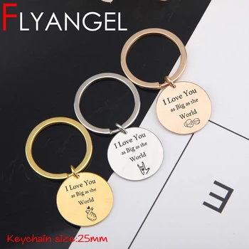 FLYANGEL Engraved Keychain Various Style Keyring I Love You A Big As World Lover Mother Key Tag Gifts Cute Key Holder
FLYANGEL Engraved Keychain Various Style Keyring I Love You A Big As World Lover Mother Key Tag Gifts Cute Key Holder