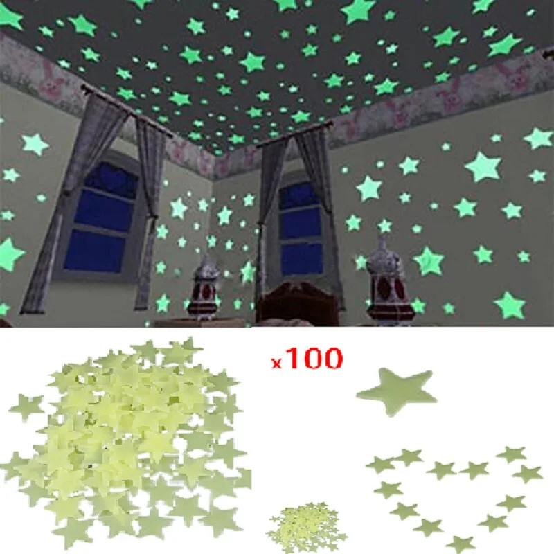 100pcs 3D Stars Glow In The Dark Wall Stickers Luminous Fluorescent Wall Stickers For Kids Baby Room Bedroom Ceiling Home Decor
100pcs 3D Stars Glow In The Dark Wall Stickers Luminous Fluorescent Wall Stickers For Kids Baby Room Bedroom Ceiling Home Decor