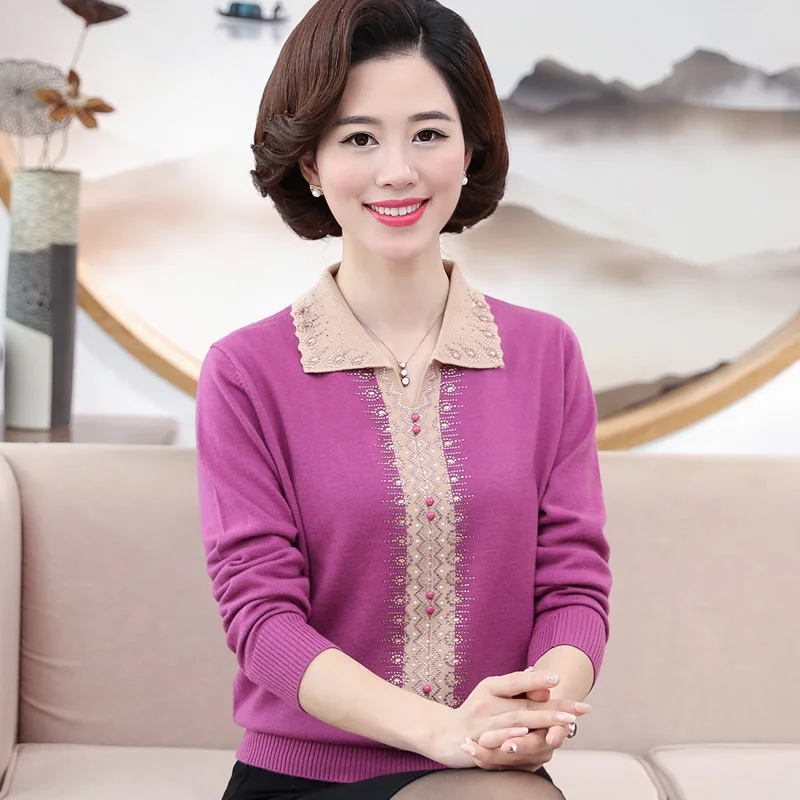 Middle Aged Women Pullovers 2019 Cashmere Sweaters Fashion Long Sleeve Knitted Tops Pull Femme Plus Size
Middle Aged Women Pullovers 2019 Cashmere Sweaters Fashion Long Sleeve Knitted Tops Pull Femme Plus Size
