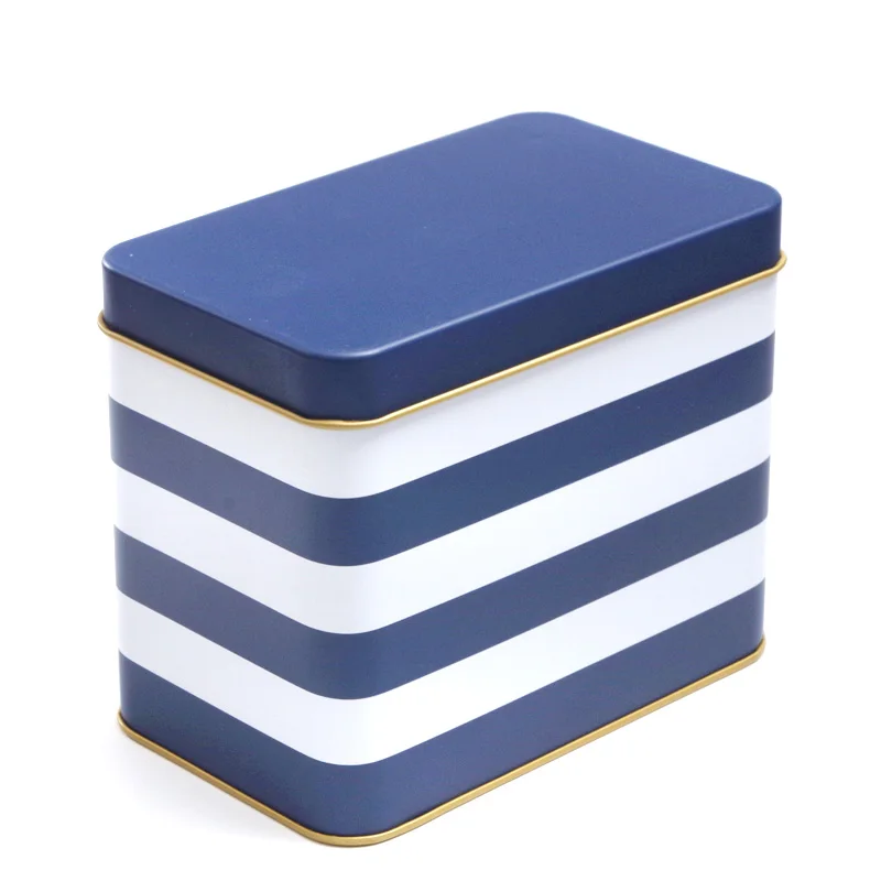 17*10.3*13.5cm Blue white stripes metal tin boxes biscuit cookies Snack navy storage box big
17*10.3*13.5cm Blue white stripes metal tin boxes biscuit cookies Snack navy storage box big