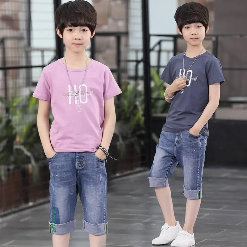 Children's Sports Suit Big Boys Clothing Summer Set 2019 Teenage Casual Short-Sleeve Tops Short Pants Twinset Brand Suit
Children's Sports Suit Big Boys Clothing Summer Set 2019 Teenage Casual Short-Sleeve Tops Short Pants Twinset Brand Suit