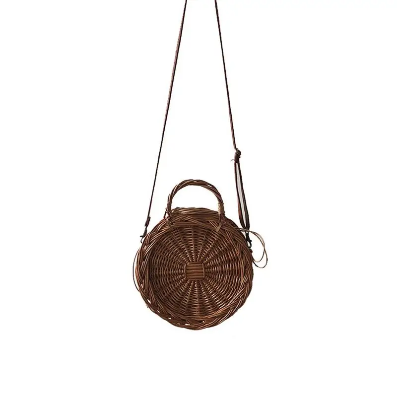 Small Wicker Straw Round Bag Retro Handbag Women Handmade Braided Rattan Casual Beach Shoulder Bohemia Fashion Storage Tote Bags
Small Wicker Straw Round Bag Retro Handbag Women Handmade Braided Rattan Casual Beach Shoulder Bohemia Fashion Storage Tote Bags