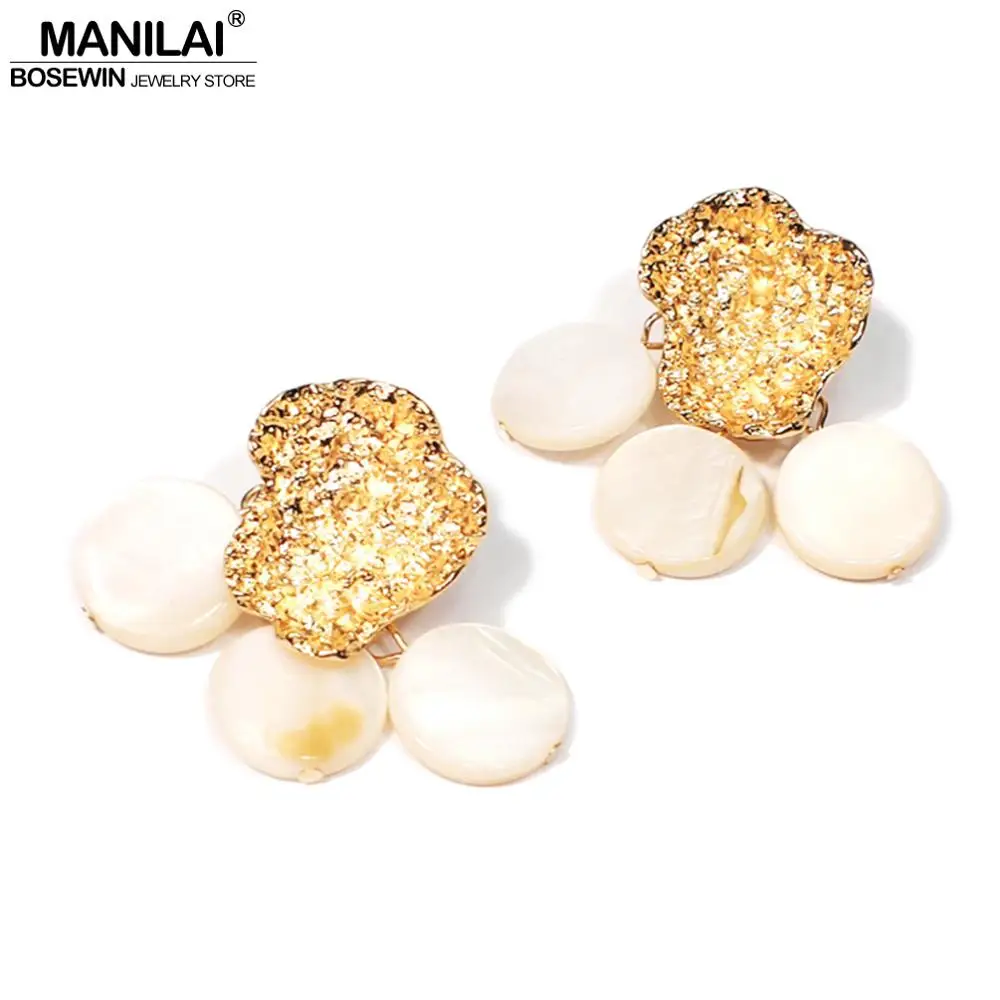 MANILAI Brand Shell Irregular Big Stud Earrings For Women Rough surface Alloy Statement Earrings Cheap Jewelry
MANILAI Brand Shell Irregular Big Stud Earrings For Women Rough surface Alloy Statement Earrings Cheap Jewelry