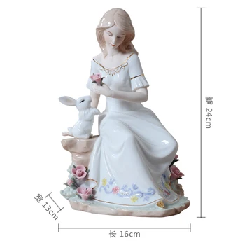 Porcelain Lady and Rabbit Figurine Ceramic Beauty Statue Craft Ornament Accessories for Home Decor Valentine's Day Gift R2187
Porcelain Lady and Rabbit Figurine Ceramic Beauty Statue Craft Ornament Accessories for Home Decor Valentine's Day Gift R2187