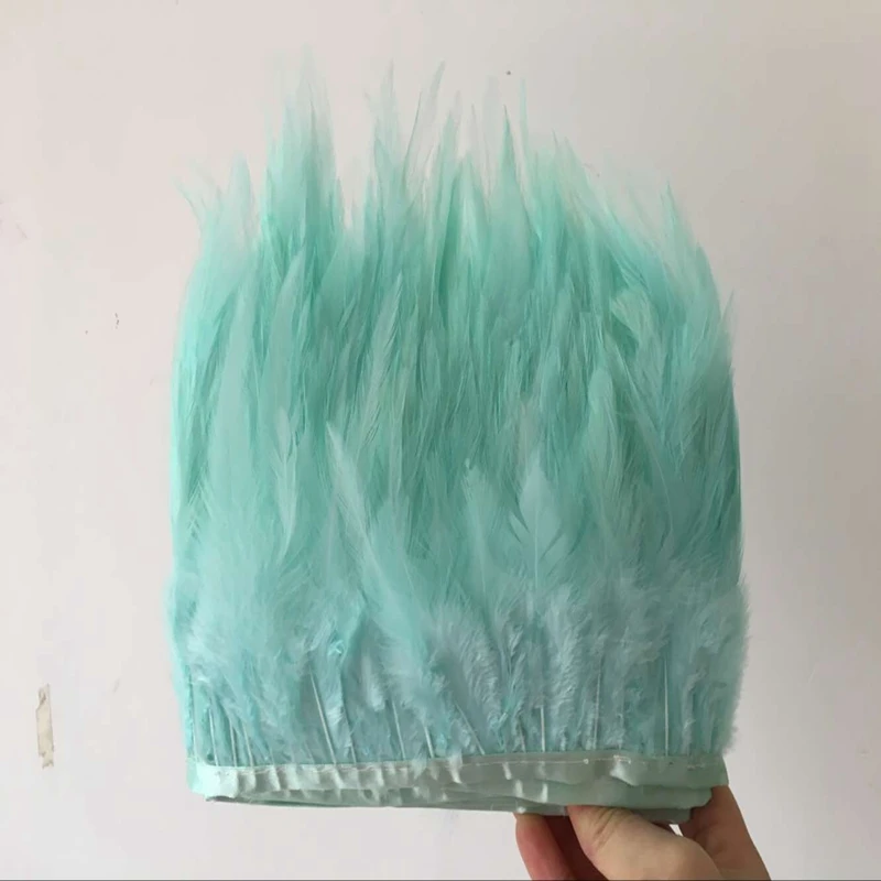 5yard Natural Chicken Feather trims Mint Green Dyed high quality rooster hackle feather strips fringes cock neck feather ribbon
5yard Natural Chicken Feather trims Mint Green Dyed high quality rooster hackle feather strips fringes cock neck feather ribbon