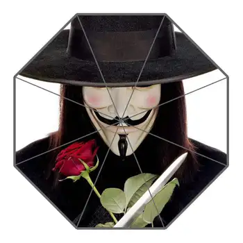 V for Vendetta Umbrella Custom Printing Foldable Sun Rain Travel Umbrella Non-Automatic Decorative High-Quality Umbrella
V for Vendetta Umbrella Custom Printing Foldable Sun Rain Travel Umbrella Non-Automatic Decorative High-Quality Umbrella