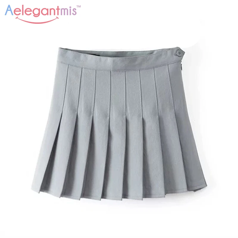 Aelegantmis Grey Black A-line High Waist Mini Pleated Skirt Women Summer Hot Short Skirts
Aelegantmis Grey Black A-line High Waist Mini Pleated Skirt Women Summer Hot Short Skirts