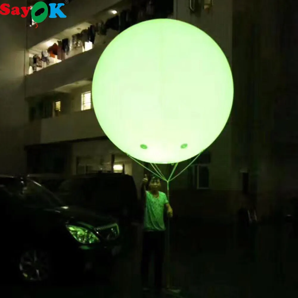 

Sayok 2m/2.5m Helium Sky Balloon Giant Inflatable Lighted Balloon LED Ball for Wedding Party Decorations Advertising Promotions