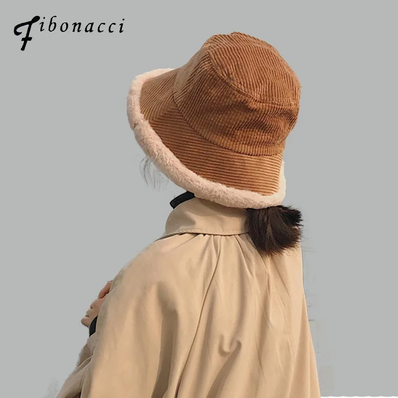 Fibonacci Corduroy Plush Brim Women Bucket Hat Thick Warm Elegant Solid Color Winter Hats Ladies Fashion Caps
Fibonacci Corduroy Plush Brim Women Bucket Hat Thick Warm Elegant Solid Color Winter Hats Ladies Fashion Caps