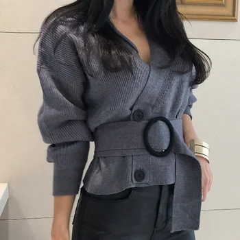 Sexy V-neck Full Sleeve Short Knitted Open Stitch Double Breasted Women Sweater Cardigans Elegant Female Sashes Jumpers
Sexy V-neck Full Sleeve Short Knitted Open Stitch Double Breasted Women Sweater Cardigans Elegant Female Sashes Jumpers