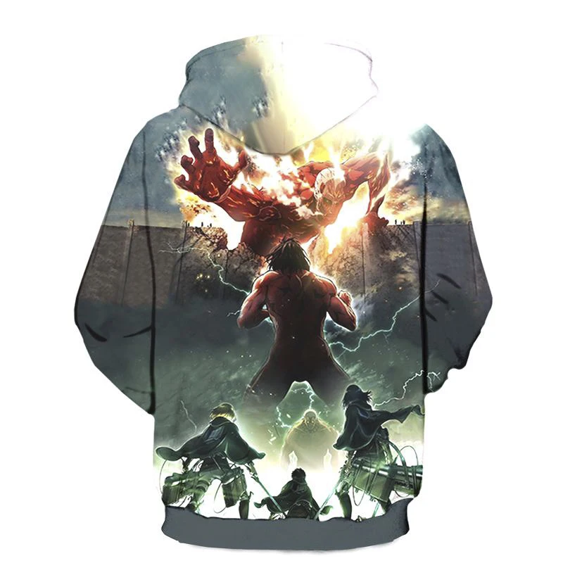 Waliicorners Anime Hoodies Attack on Titan 3D Print Hoodies attack on titan hoodie levi Streetwear Couple Jumper Hooded Jacket 6