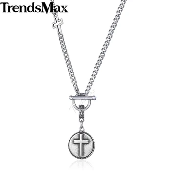 Trendsmax Round Cross TO Clasp Men's Necklace Pendant Charm Women Stainless Steel Silver color Cross Charm Pendant KDN12
Trendsmax Round Cross TO Clasp Men's Necklace Pendant Charm Women Stainless Steel Silver color Cross Charm Pendant KDN12