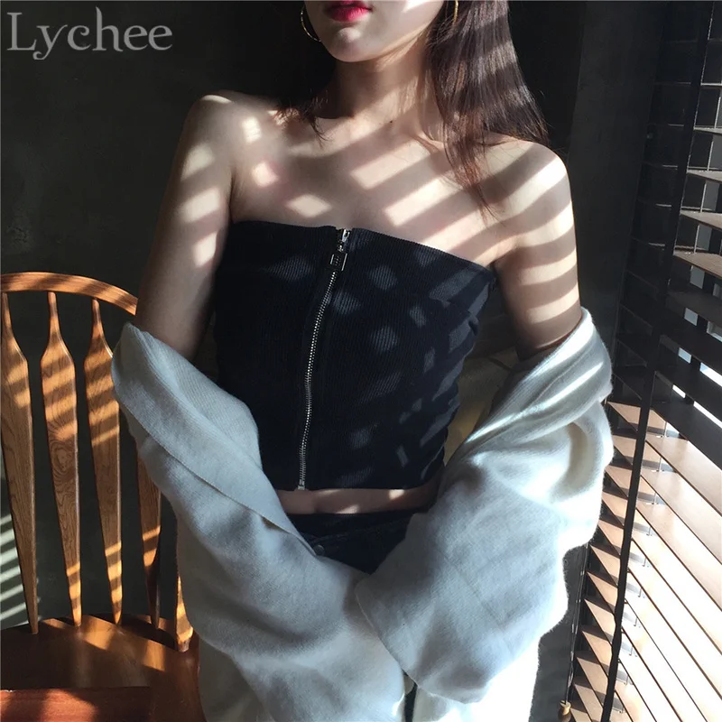 Lychee Sexy Summer Women Tank Top Zip Knitted Sleeveless Crop Top Slim Tube Top French Chic
Lychee Sexy Summer Women Tank Top Zip Knitted Sleeveless Crop Top Slim Tube Top French Chic